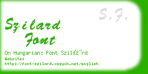 szilard font business card